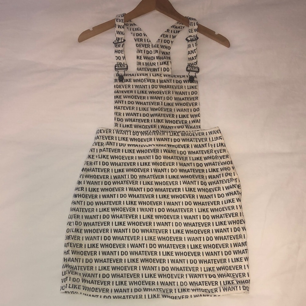 Brand New with Tags! H&M Skirt Overalls, Size 4 / 6, Fun Writing as Pattern